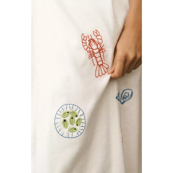 NWT Maeve Embellished Linen Wrap Midi Skirt - Size 12 - Picture 4 of 5